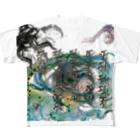 瞑書家　好朶かおりの不動明王龍炎 All-Over Print T-Shirt