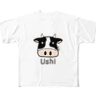 MrKShirtsのUshi (牛) 色デザイン フルグラフィックTシャツ