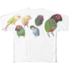 まめるりはことりのあつまれウロコインコちゃん【まめるりはことり】 フルグラフィックTシャツ