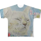 理絵のねこ ぬくぬく フルグラフィックTシャツ