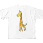 InuInu2002のブアイソウなキリン All-Over Print T-Shirt