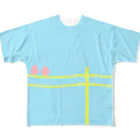 isaisaiisaaの小鳥と電信柱 フルグラフィックTシャツ