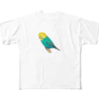 森図鑑の[森図鑑]セキセイインコレインボー フルグラフィックTシャツ