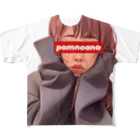 ぽむ🍮のぽむちゃんの顔 フルグラフィックTシャツ