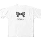 savannahのRibbon-Black フルグラフィックTシャツ