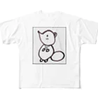 MedelBox™️ の白狸のポンくん(枠入り) フルグラフィックTシャツ