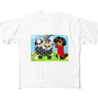 4696necoのラブリーわんこ All-Over Print T-Shirt