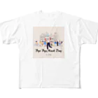 ubuge - うぶげ -の前面バイバイマスクデービッグロゴ／背面バイバイマスクデー絵なしロゴ All-Over Print T-Shirt