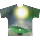 EDOMAEshopの葉っぱの小舟 All-Over Print T-Shirt