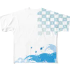 川野隆司の和風な波と千鳥のTシャツ All-Over Print T-Shirt