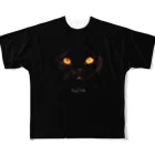 猫カフェラグドール（大阪難波）のblackcat フルグラフィックTシャツ