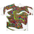 kimchinのサイケデリックなマーブル模様 フルグラフィックTシャツ