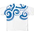 松や SUZURI店の唐草ブルー All-Over Print T-Shirt