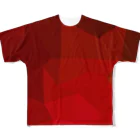 gemgemshopのポリゴン (赤) フルグラフィックTシャツ