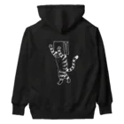 neconos Goodsのふくろねこ白プリント（ねこかもいぬかも） Heavyweight Hoodie