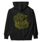 ドコデモモタード*DOCOMOTAのBack:3D DOCOMOTA  F:DCMT Logo イエロー Heavyweight Hoodie