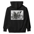 Skull sectionのバイクとドクロ（黒メイン） Heavyweight Hoodie