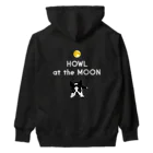 コチ(ボストンテリア)のバックプリント:ボストンテリア(HOWL at the MOON ロゴ)[v2.8k] Heavyweight Hoodie