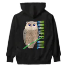 LalaHangeulのHORNED OWL (ミミズク)　バックプリント Heavyweight Hoodie