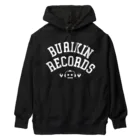 BURIKI'N RECORDSのブリキン定番ロゴ(ホワイトロゴ) ヘビーウェイトパーカー