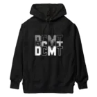 ドコデモモタード*DOCOMOTAのBack:3D DOCOMOTA  Front:DCMT Logo ホワイト Heavyweight Hoodie