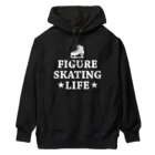 sports_tower スポーツタワーのフィギュアスケート・白・figure skating・グッズ・デザイン・フィギアスケート・#Tシャツ・ステップ・スピン・ジャンプ・スケート靴イラスト・技・男子・女子・かっこいい・かわいい・アイスダンス ヘビーウェイトパーカー