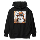 F2 Cat Design Shopのpumpkin cat 001 Heavyweight Hoodie