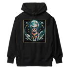 猫XショップX猫のネオン・ムーンキャット Heavyweight Hoodie