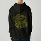 ドコデモモタード*DOCOMOTAのBack:3D DOCOMOTA  F:DCMT Logo イエロー Heavyweight Hoodie