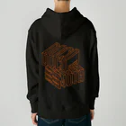 ドコデモモタード*DOCOMOTAのBack:3D DOCOMOTA  F:DCMT Logo オレンジ Heavyweight Hoodie