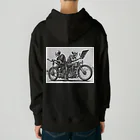 Skull sectionのバイクとドクロ（黒メイン） Heavyweight Hoodie