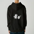 にゃーものお店のくろねこずホワイト Heavyweight Hoodie