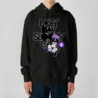 loveclonesのLAZY DAY SLOOPY GIRL 0574 ブラックフーディー女子 エロポップ ロゴ Heavyweight Hoodie