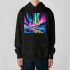 のんびりアート工房の北極のオーロラ Heavyweight Hoodie