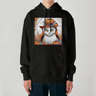 F2 Cat Design Shopのpumpkin cat 001 Heavyweight Hoodie