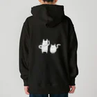 にゃーものお店のくろねこずホワイト Heavyweight Hoodie