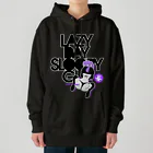 loveclonesのLAZY DAY SLOOPY GIRL 0574 ブラックフーディー女子 エロポップ ロゴ Heavyweight Hoodie