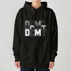 ドコデモモタード*DOCOMOTAのBack:3D DOCOMOTA  Front:DCMT Logo ホワイト Heavyweight Hoodie