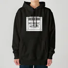 QUQU_WORKSのノーミュージックノーライフ アンプデザイン ホワイト Heavyweight Hoodie