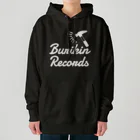 BURIKI'N RECORDSのハンマーが振り下ろされる(大ロゴ白) ヘビーウェイトパーカー