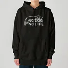 ぽぴーぴぽーのNO DOG NO LIFE(白線) Heavyweight Hoodie