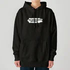 QUQU_WORKSのノーサーフスケートノーライフ サーフスケートシルエットデザイン ホワイト Heavyweight Hoodie