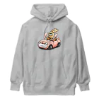 働きたくないのうさぎカーを運転するうさぎ Heavyweight Hoodie