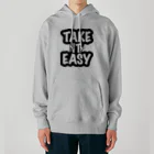 QUQU_WORKSのテイクイットイージー Take It Easy ブラック Heavyweight Hoodie