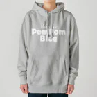 mf@PomPomBlogのMutant Pom Pom Blog Logo（white） ヘビーウェイトパーカー