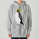 LalaHangeulの　風に吹かれるイワトビペンギンさん(文字無しバージョン Heavyweight Hoodie