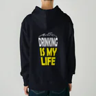 のんべぇの語り場(ダブルダッチクラブSTEPUP)のDRINKING IS MY LIFE ー酒とは命ー Heavyweight Hoodie