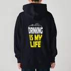 のんべぇの語り場(ダブルダッチクラブSTEPUP)のDRINKING IS MY LIFE ー酒とは命ー Heavyweight Hoodie