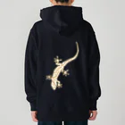 LalaHangeulのJapanese gecko(ニホンヤモリ)　英語デザイン Heavyweight Hoodie