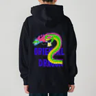 LalaHangeulのORIENTAL DRAGON（龍）英字 バックプリント Heavyweight Hoodie